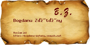 Bogdanu Zétény névjegykártya